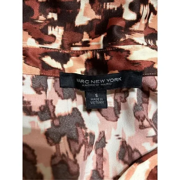 Andrew Marc New York Womens Animal Print Top Blouse Size S - Picture 6 of 9